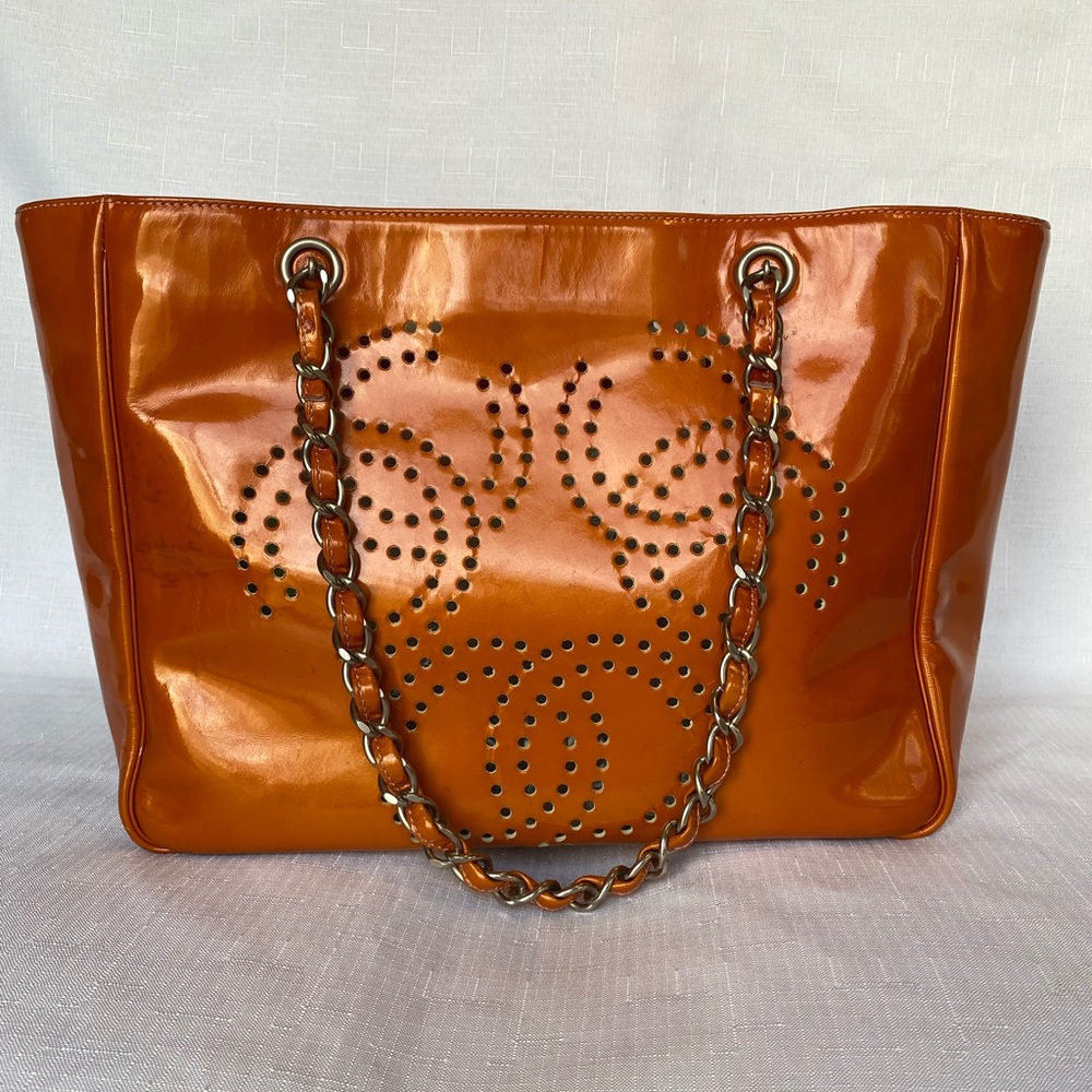 Authentic Chanel orange  tote
